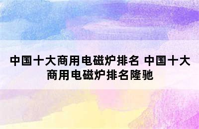 中国十大商用电磁炉排名 中国十大商用电磁炉排名隆驰